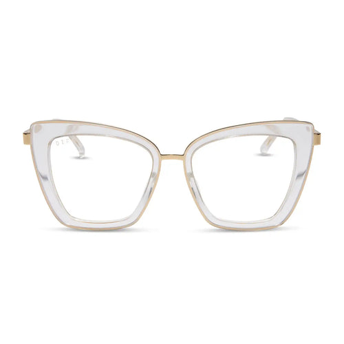 BECKY IV - CLEAR CRYSTAL + GOLD + GLASSES