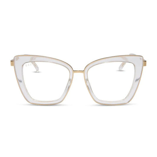BECKY IV - CLEAR CRYSTAL + GOLD + GLASSES