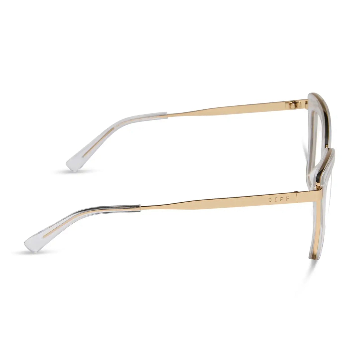 BECKY IV - CLEAR CRYSTAL + GOLD + GLASSES