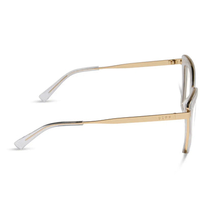 BECKY IV - CLEAR CRYSTAL + GOLD + GLASSES