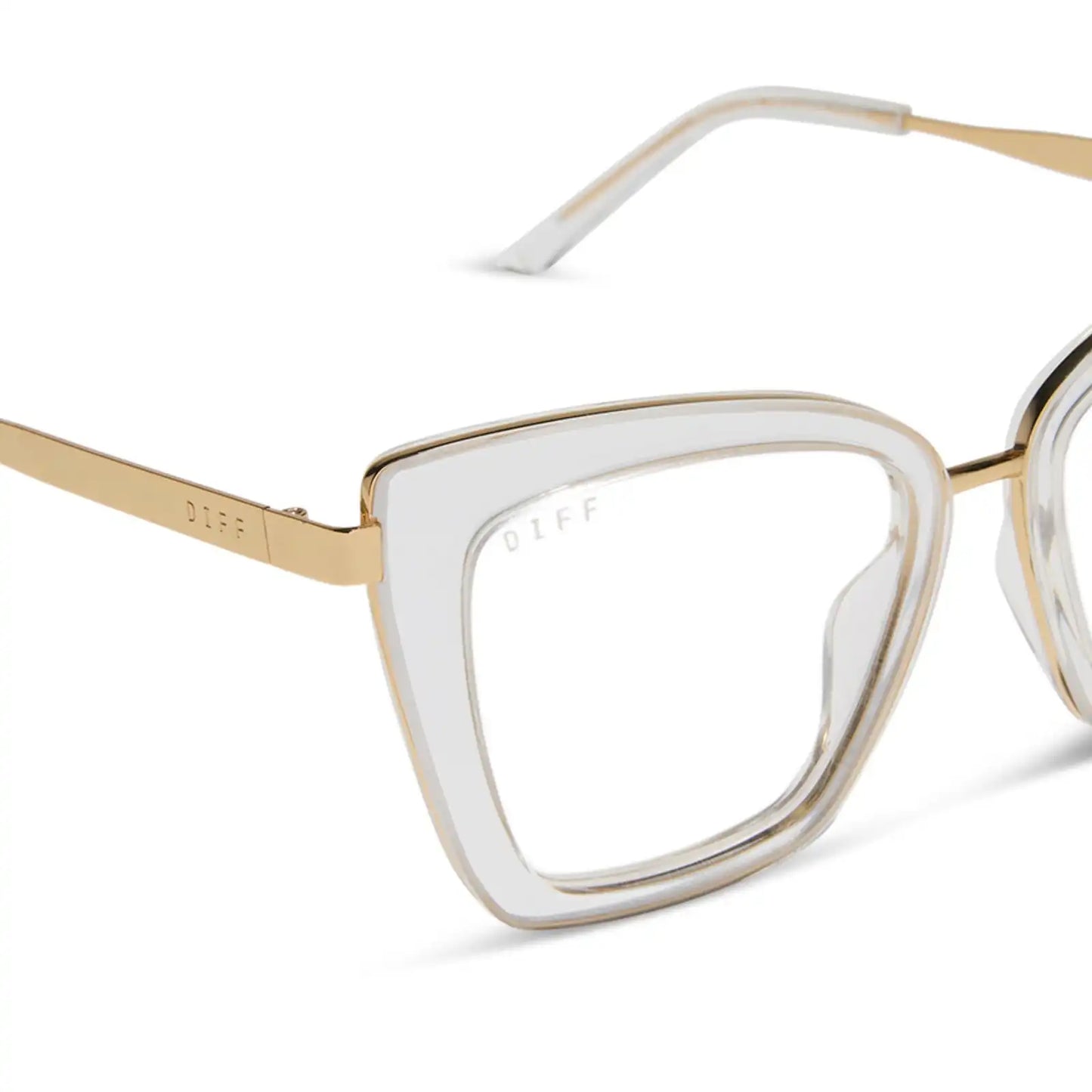 BECKY IV - CLEAR CRYSTAL + GOLD + GLASSES