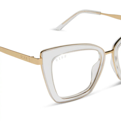 BECKY IV - CLEAR CRYSTAL + GOLD + GLASSES
