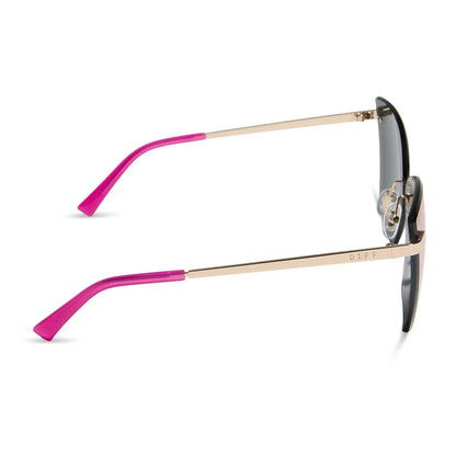 BECKY V - GOLD + PINK RUSH MIRROR SUNGLASSES