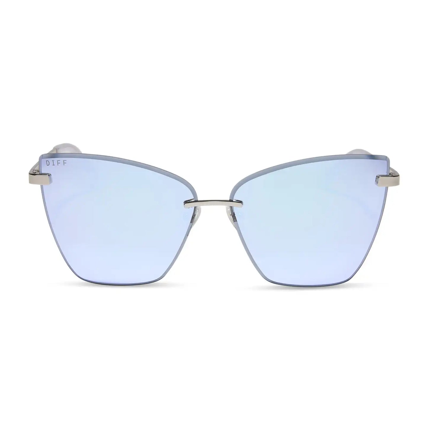 BECKY V - SILVER + LAVENDER MIRROR SUNGLASSES