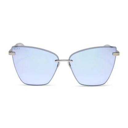 BECKY V - SILVER + LAVENDER MIRROR SUNGLASSES