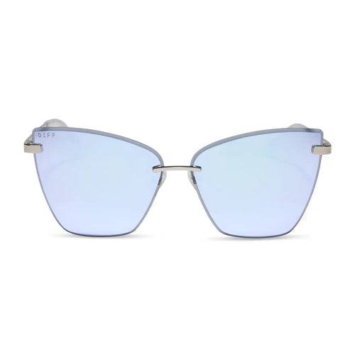 BECKY V - SILVER + LAVENDER MIRROR SUNGLASSES