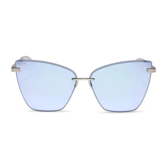 BECKY V - SILVER + LAVENDER MIRROR SUNGLASSES