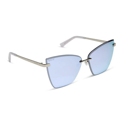 BECKY V - SILVER + LAVENDER MIRROR SUNGLASSES