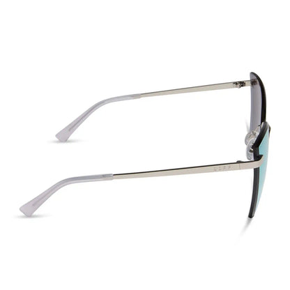 BECKY V - SILVER + LAVENDER MIRROR SUNGLASSES