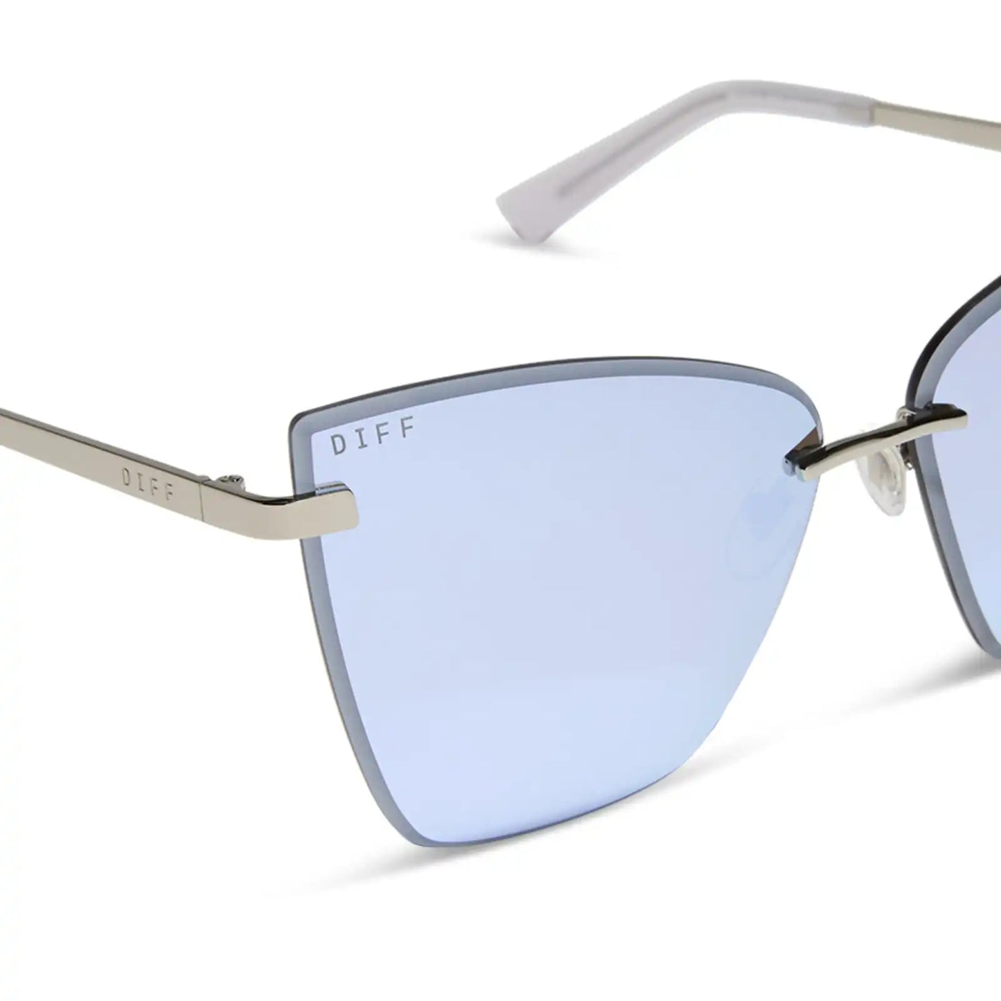 BECKY V - SILVER + LAVENDER MIRROR SUNGLASSES