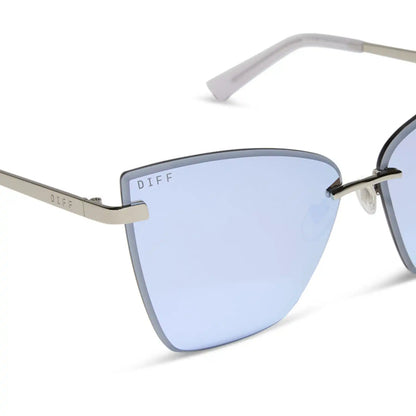 BECKY V - SILVER + LAVENDER MIRROR SUNGLASSES