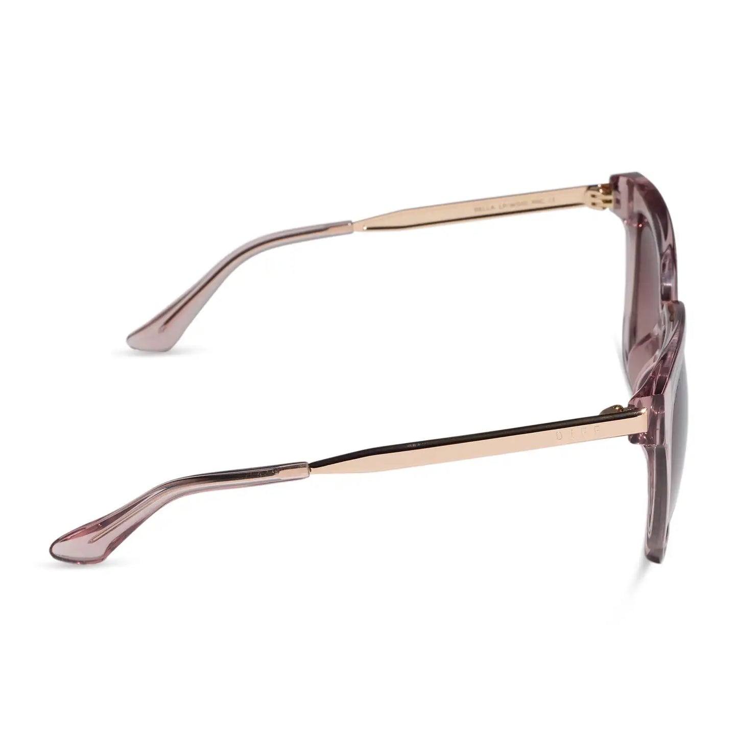 BELLA - LIGHT PINK CRYSTAL + WINE GRADIENT SUNGLASSES
