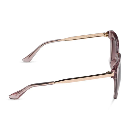 BELLA - LIGHT PINK CRYSTAL + WINE GRADIENT SUNGLASSES
