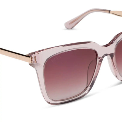 BELLA - LIGHT PINK CRYSTAL + WINE GRADIENT SUNGLASSES