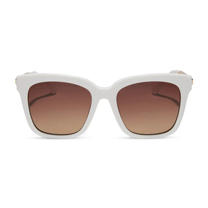 BELLA - WHITE CLOUD + BROWN GRADIENT SUNGLASSES