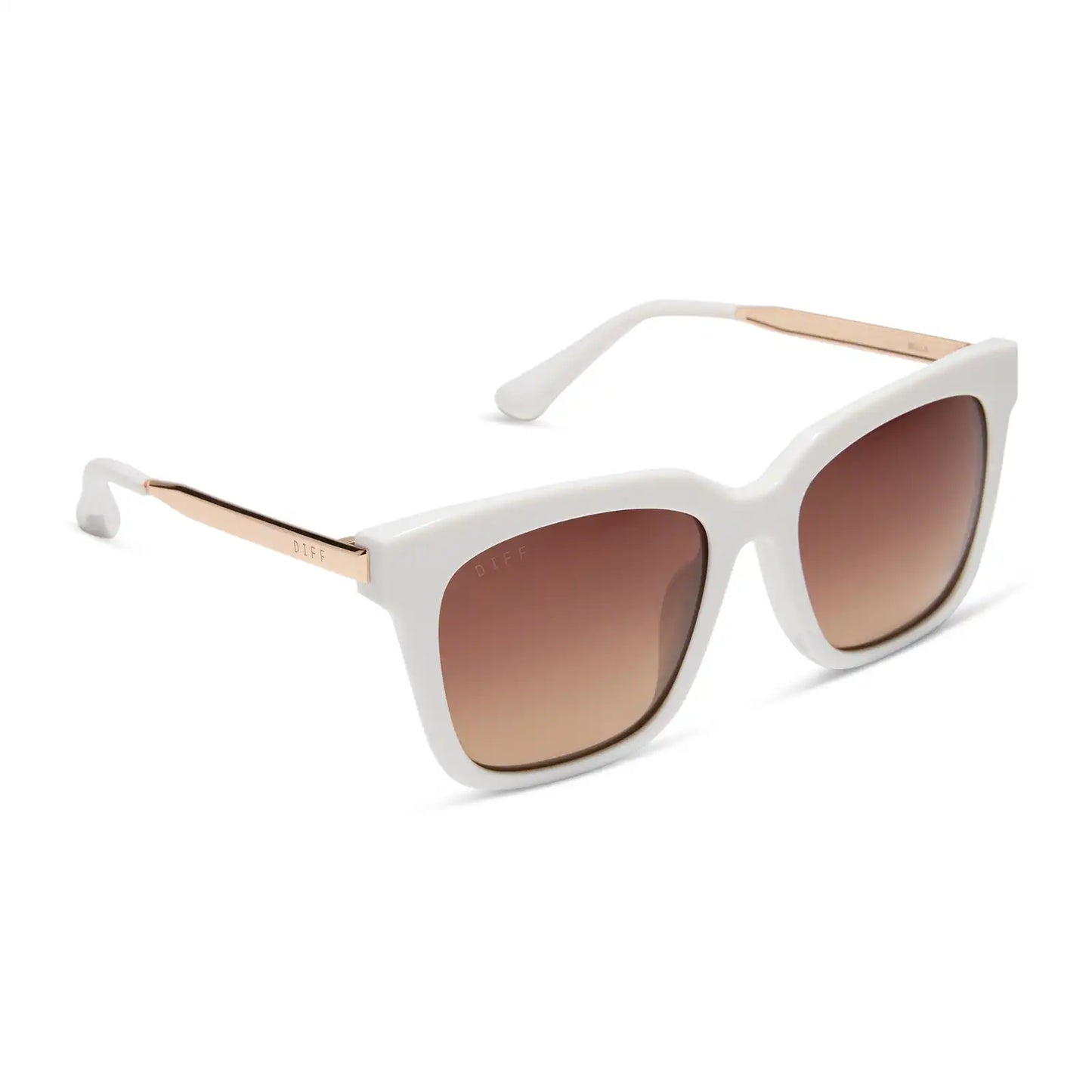 BELLA - WHITE CLOUD + BROWN GRADIENT SUNGLASSES