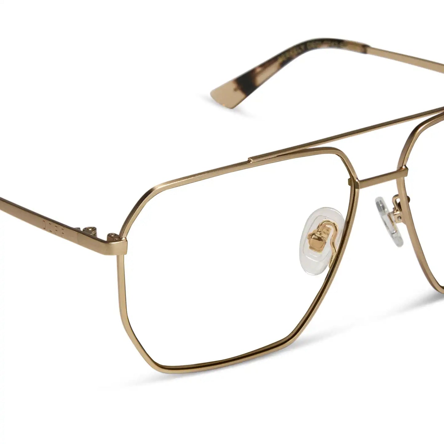 BERKELY - BRUSHED GOLD + ESPRESSO TORTOISE TIPS + BLUE LIGHT TECHNOLOGY GLASSES