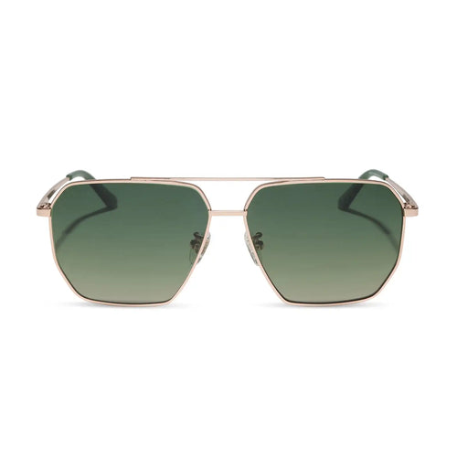 BERKELY - CHAMPAGNE GOLD + ALOE GREEN GRADIENT + POLARIZED SUNGLASSES