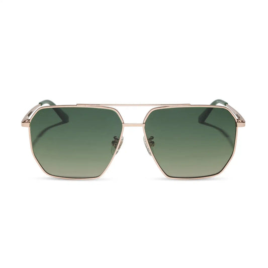BERKELY - CHAMPAGNE GOLD + ALOE GREEN GRADIENT + POLARIZED SUNGLASSES