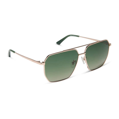 BERKELY - CHAMPAGNE GOLD + ALOE GREEN GRADIENT + POLARIZED SUNGLASSES