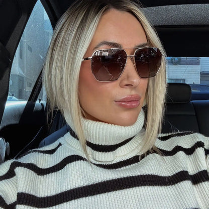 BERKELY - GOLD + BROWN GRADIENT + POLARIZED SUNGLASSES