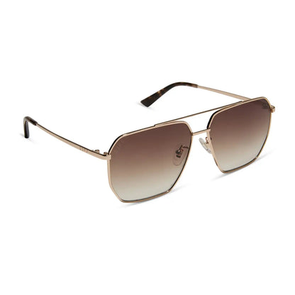 BERKELY - GOLD + BROWN GRADIENT + POLARIZED SUNGLASSES