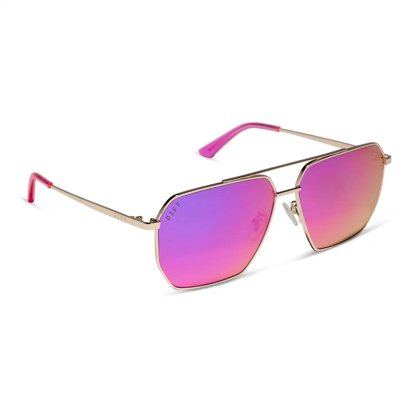 BERKELY - GOLD + PINK RUSH MIRROR SUNGLASSES