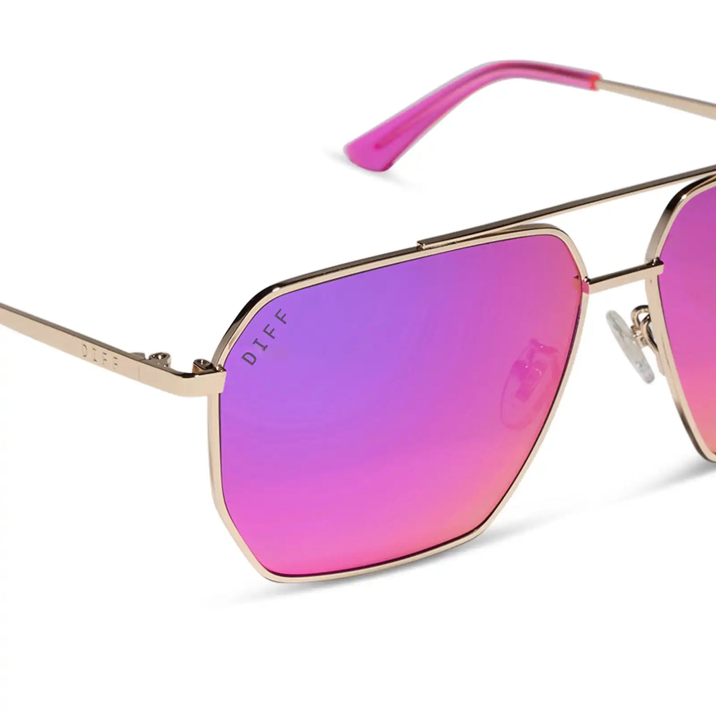 BERKELY - GOLD + PINK RUSH MIRROR SUNGLASSES