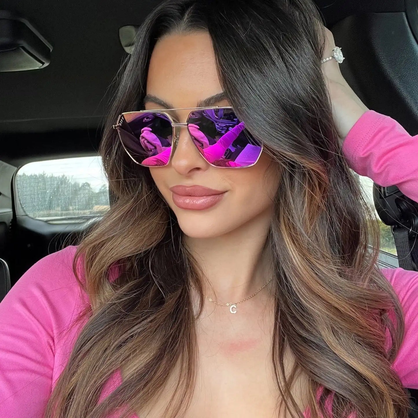 BERKELY - GOLD + PINK RUSH MIRROR SUNGLASSES