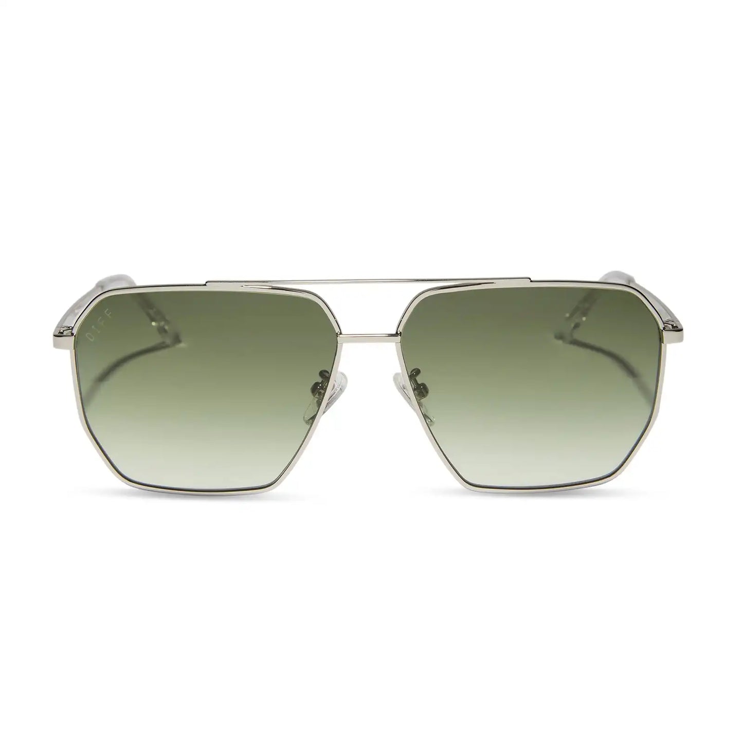 BERKELY - SILVER + COOL MATCHA GRADIENT SUNGLASSES