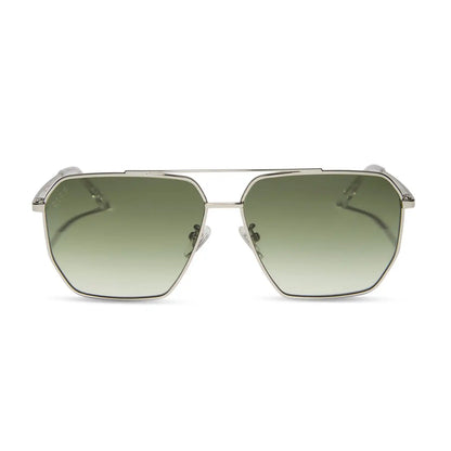 BERKELY - SILVER + COOL MATCHA GRADIENT SUNGLASSES