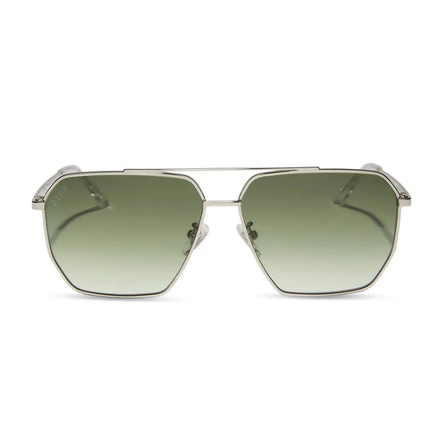 BERKELY - SILVER + COOL MATCHA GRADIENT SUNGLASSES