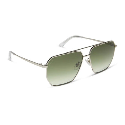 BERKELY - SILVER + COOL MATCHA GRADIENT SUNGLASSES