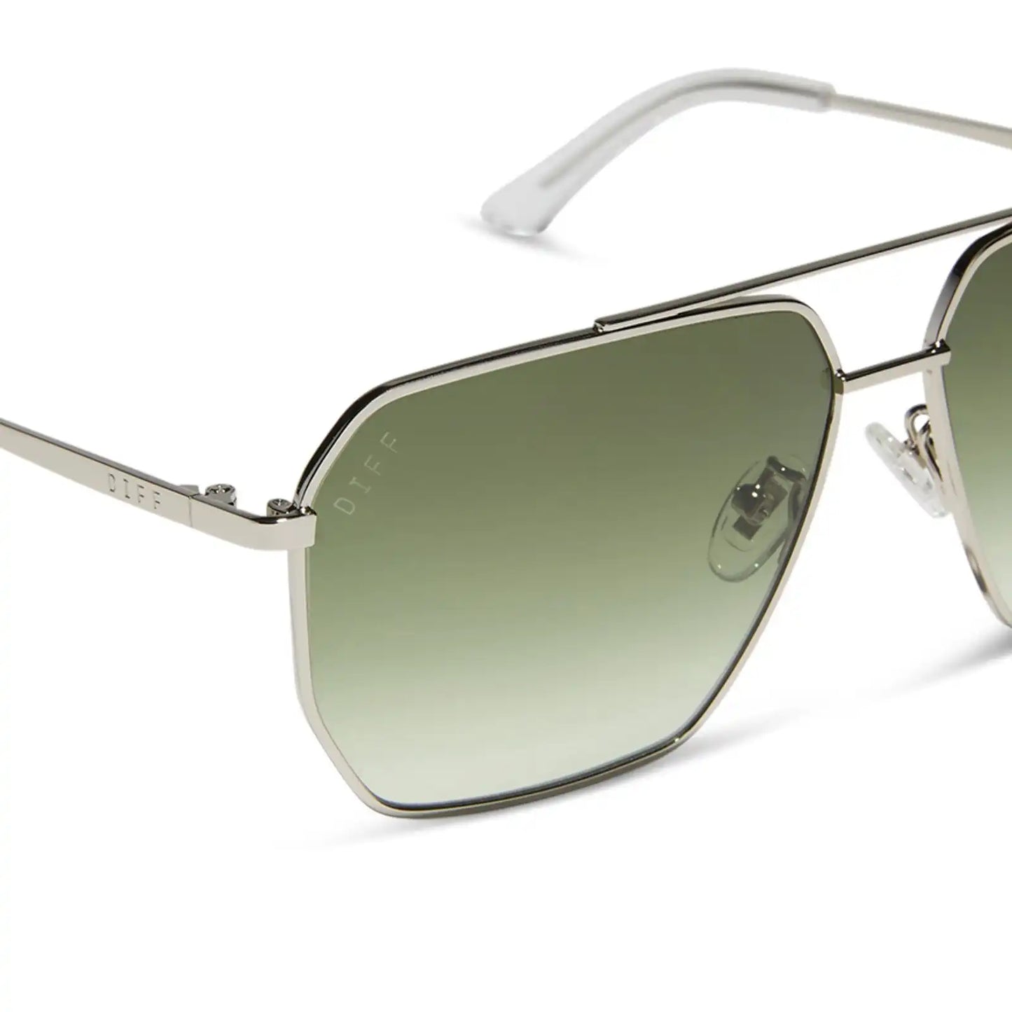 BERKELY - SILVER + COOL MATCHA GRADIENT SUNGLASSES