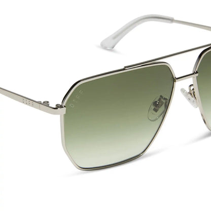 BERKELY - SILVER + COOL MATCHA GRADIENT SUNGLASSES