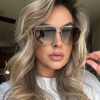 BERKELY - SILVER + COOL MATCHA GRADIENT SUNGLASSES