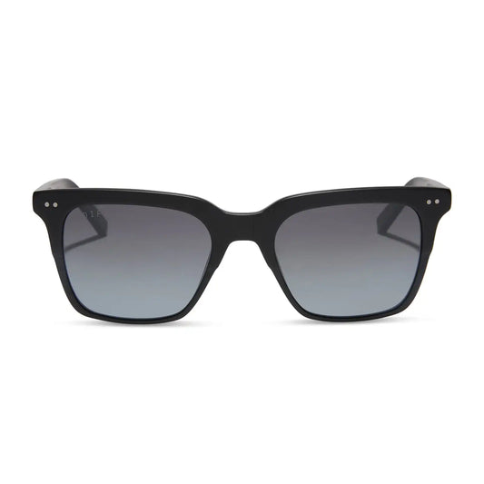 BILLIE - MATTE BLACK + BLUE GRADIENT FLASH + POLARIZED SUNGLASSES
