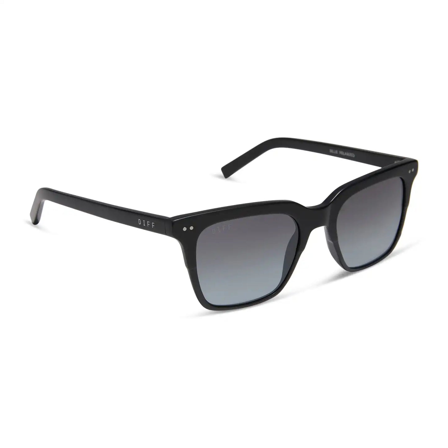 BILLIE - MATTE BLACK + BLUE GRADIENT FLASH + POLARIZED SUNGLASSES