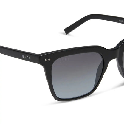 BILLIE - MATTE BLACK + BLUE GRADIENT FLASH + POLARIZED SUNGLASSES