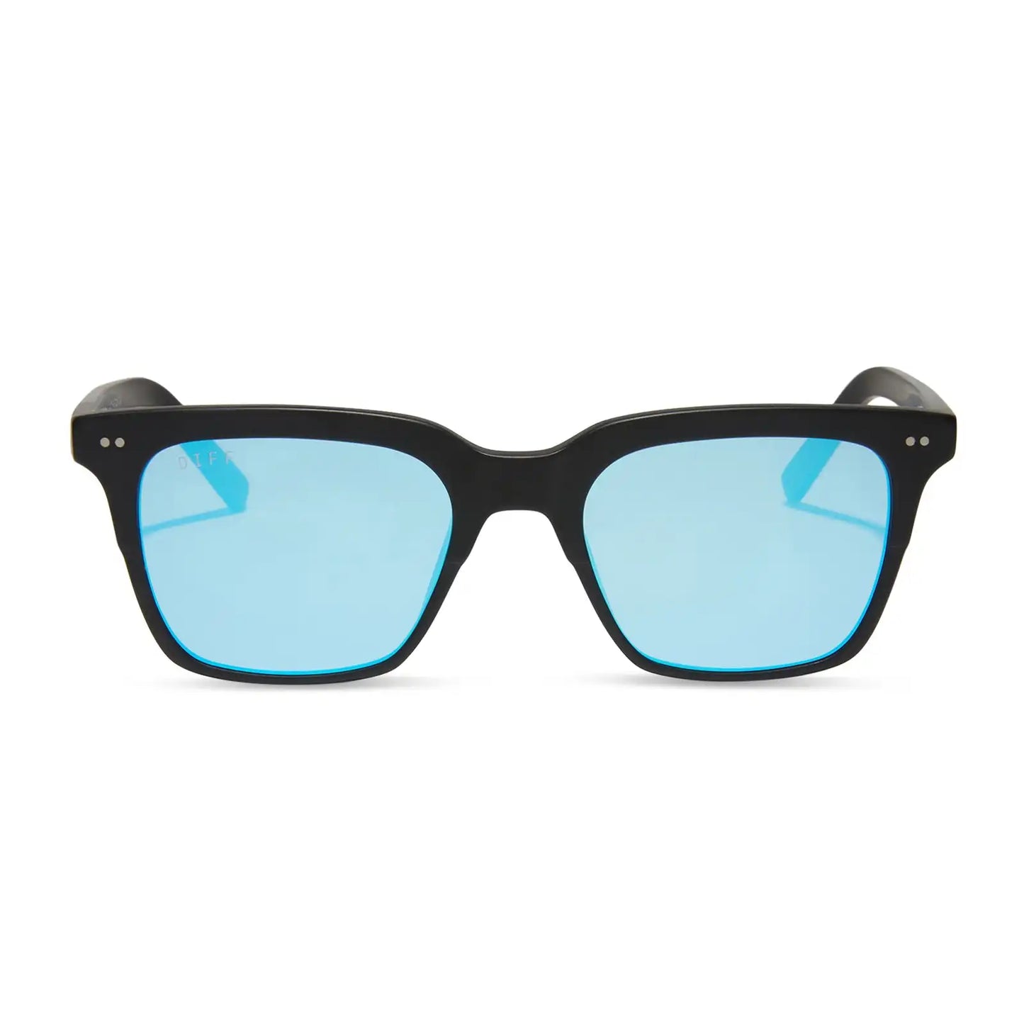 BILLIE - MATTE BLACK + BLUE MIRROR SUNGLASSES