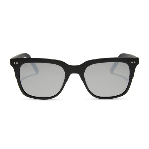 BOBBY - MATTE BLACK + GREY MIRROR SUNGLASSES