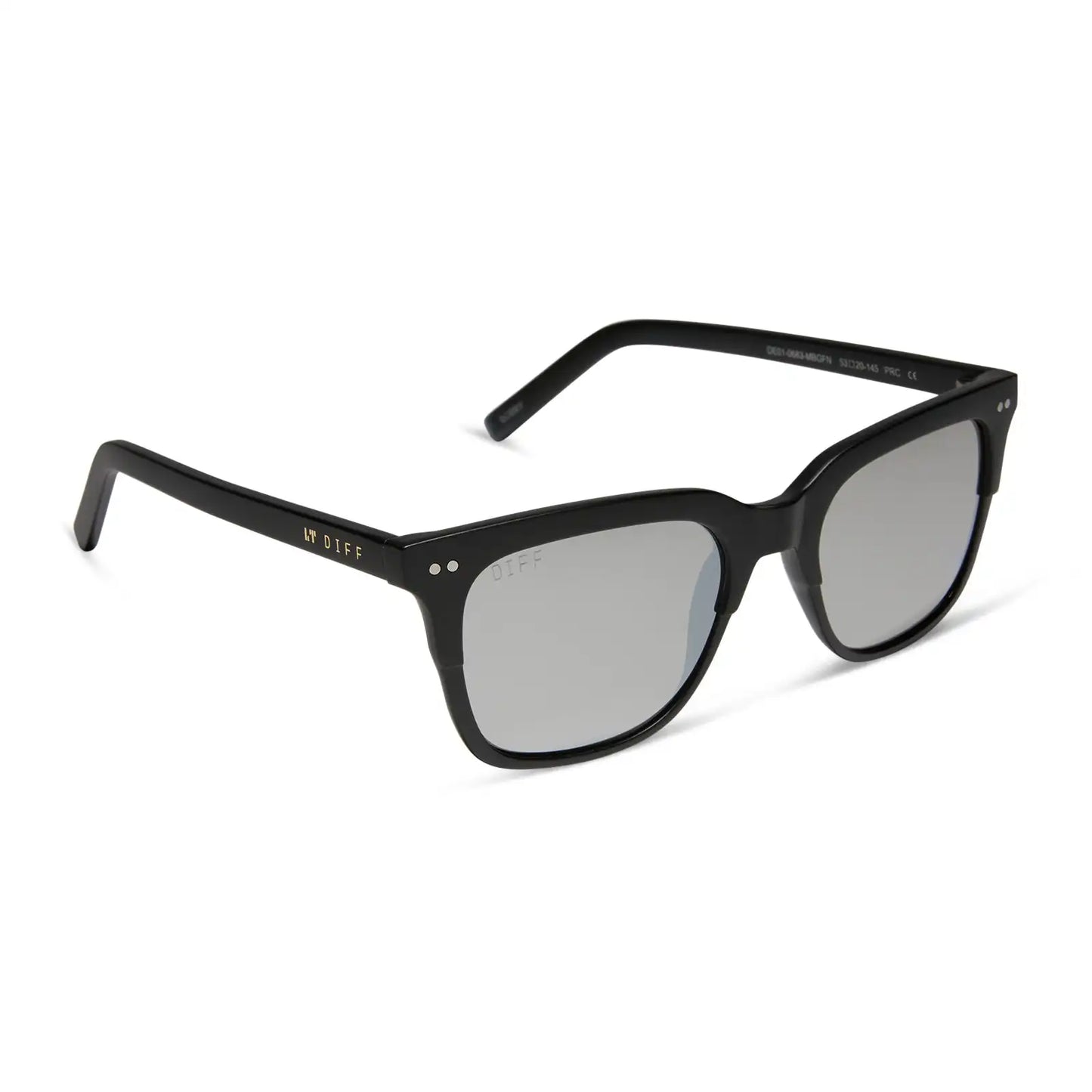 BOBBY - MATTE BLACK + GREY MIRROR SUNGLASSES