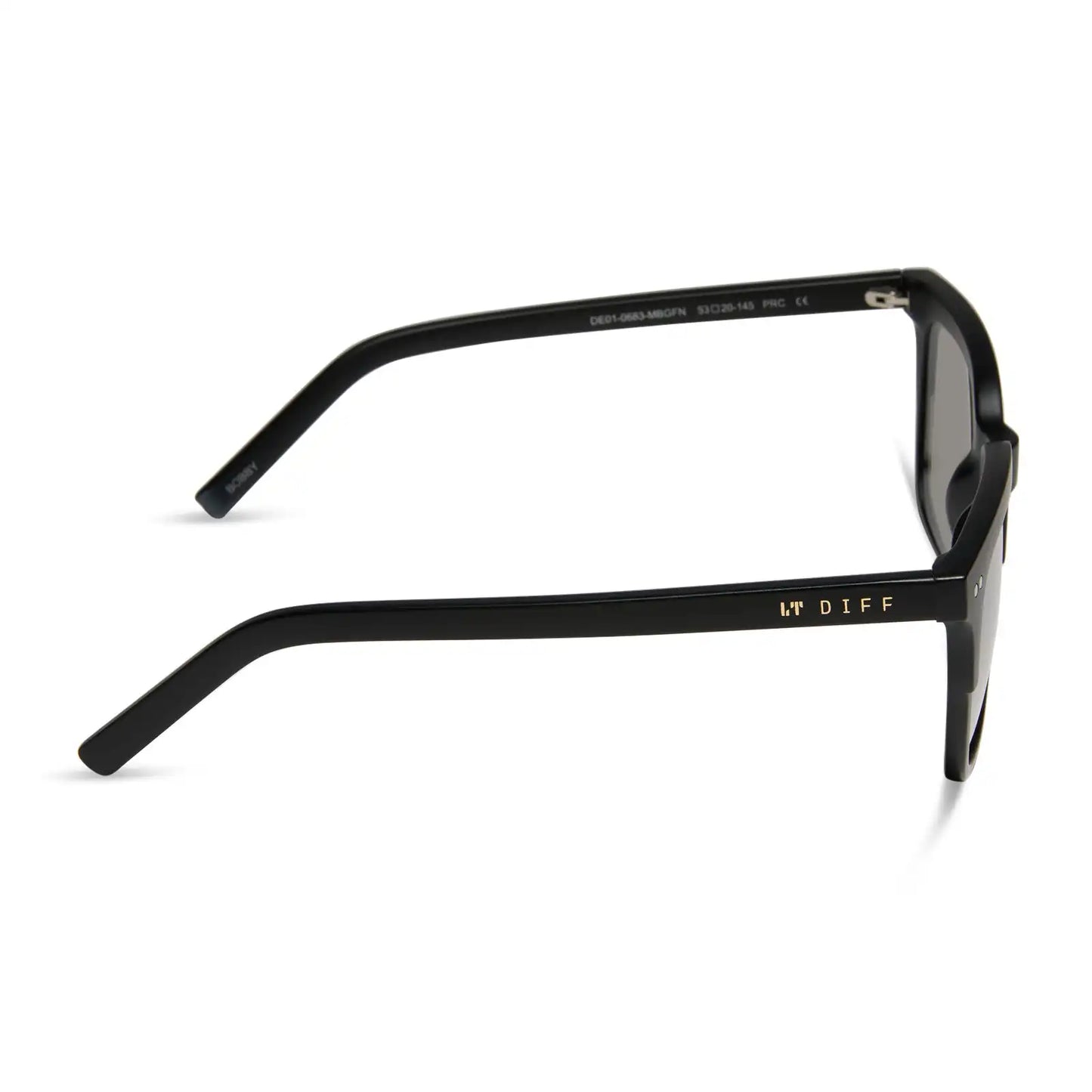 BOBBY - MATTE BLACK + GREY MIRROR SUNGLASSES