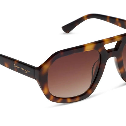 COLLINS - SPOTTED TORTOISE + BROWN GRADIENT + POLARIZED SUNGLASSES