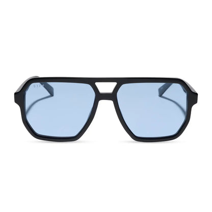 CAMERON - BLACK + LIGHT BLUE TINT SUNGLASSES