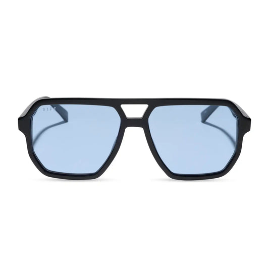 CAMERON - BLACK + LIGHT BLUE TINT SUNGLASSES