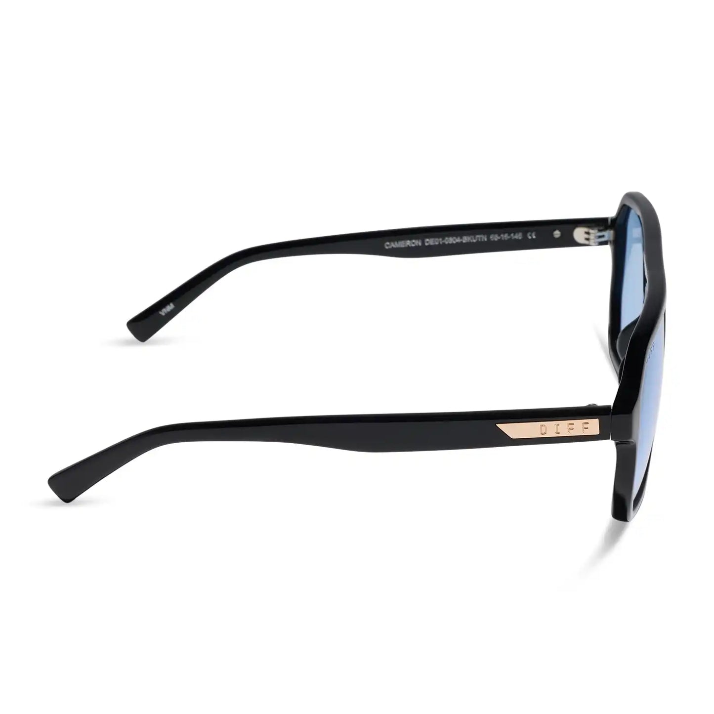 CAMERON - BLACK + LIGHT BLUE TINT SUNGLASSES
