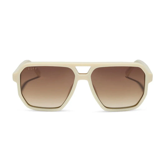 CAMERON - COURTSIDE IVORY + BROWN GRADIENT + POLARIZED SUNGLASSES