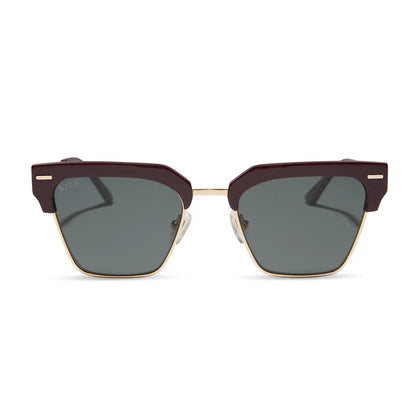 CAPRI - DARK CHERRY LACQUER + GREY + POLARIZED SUNGLASSES
