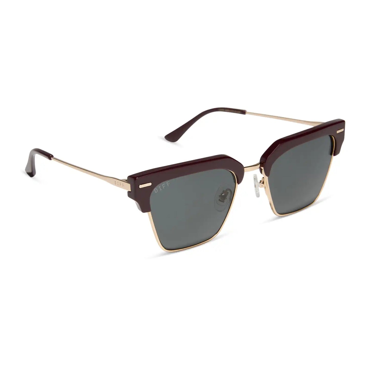 CAPRI - DARK CHERRY LACQUER + GREY + POLARIZED SUNGLASSES